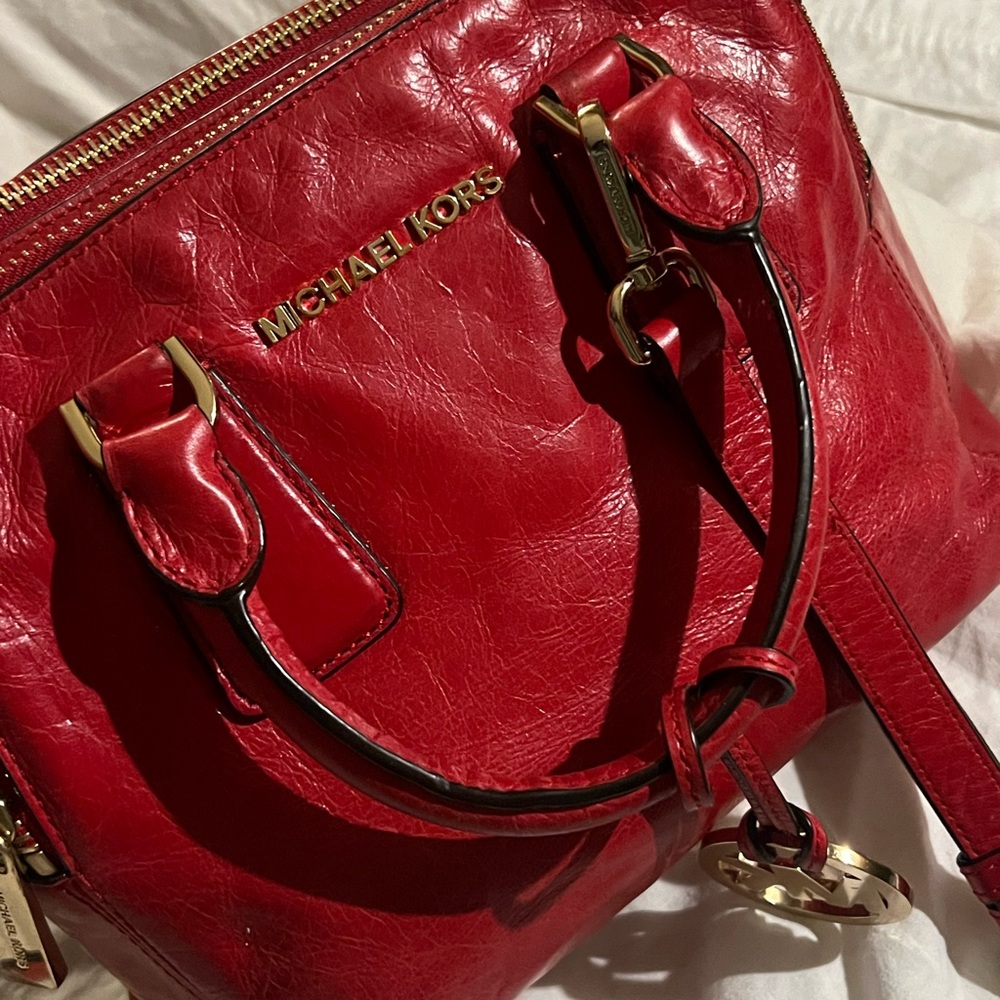 Michael Kors Red Leather Handbag